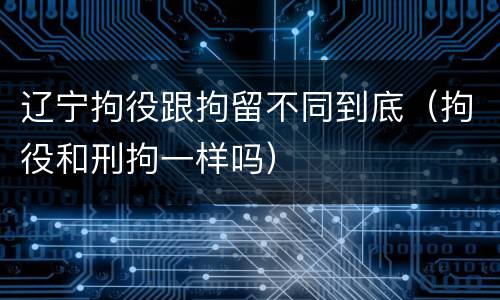 辽宁拘役跟拘留不同到底（拘役和刑拘一样吗）