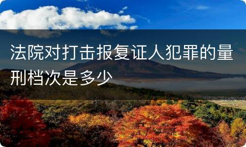 法院对打击报复证人犯罪的量刑档次是多少
