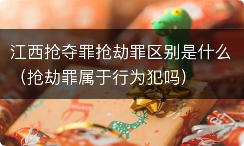 江西抢夺罪抢劫罪区别是什么（抢劫罪属于行为犯吗）