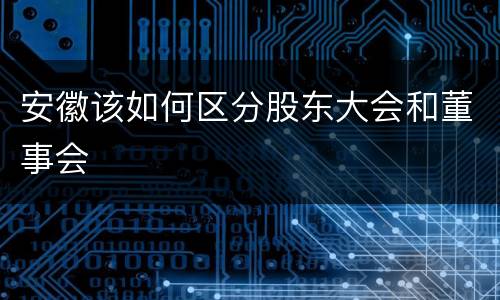 安徽该如何区分股东大会和董事会