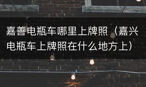 嘉善电瓶车哪里上牌照（嘉兴电瓶车上牌照在什么地方上）