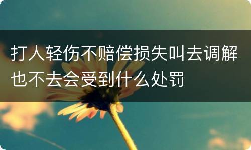 打人轻伤不赔偿损失叫去调解也不去会受到什么处罚
