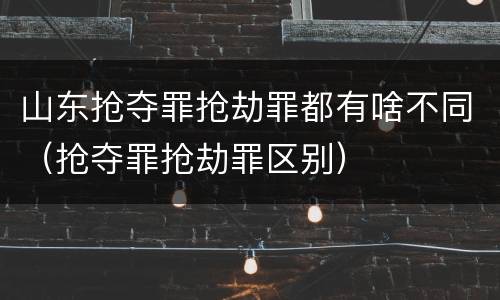 山东抢夺罪抢劫罪都有啥不同（抢夺罪抢劫罪区别）