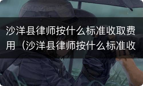沙洋县律师按什么标准收取费用（沙洋县律师按什么标准收取费用呢）
