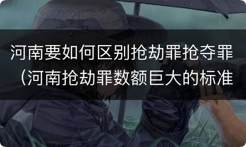 河南要如何区别抢劫罪抢夺罪（河南抢劫罪数额巨大的标准）
