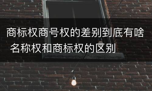 商标权商号权的差别到底有啥 名称权和商标权的区别