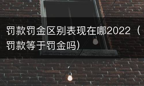 罚款罚金区别表现在哪2022（罚款等于罚金吗）