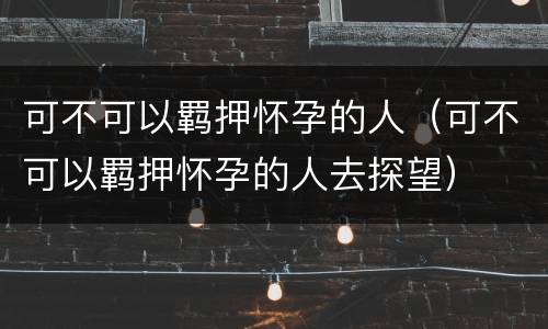 可不可以羁押怀孕的人（可不可以羁押怀孕的人去探望）