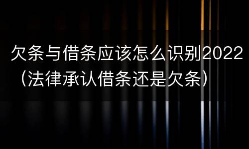 欠条与借条应该怎么识别2022（法律承认借条还是欠条）