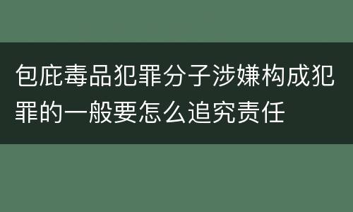 包庇毒品犯罪分子涉嫌构成犯罪的一般要怎么追究责任