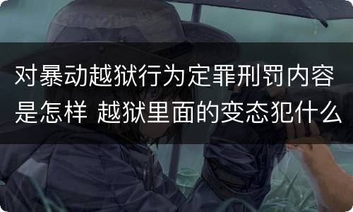 对暴动越狱行为定罪刑罚内容是怎样 越狱里面的变态犯什么罪