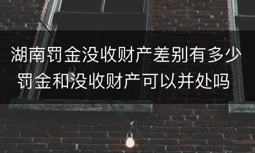 湖南罚金没收财产差别有多少 罚金和没收财产可以并处吗