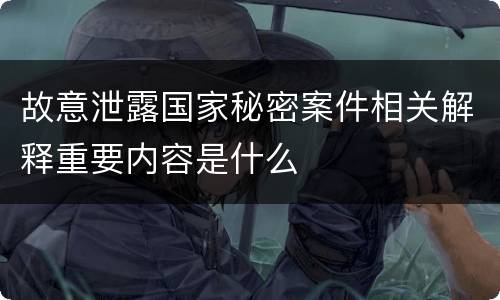 故意泄露国家秘密案件相关解释重要内容是什么