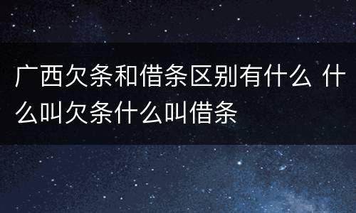 广西欠条和借条区别有什么 什么叫欠条什么叫借条