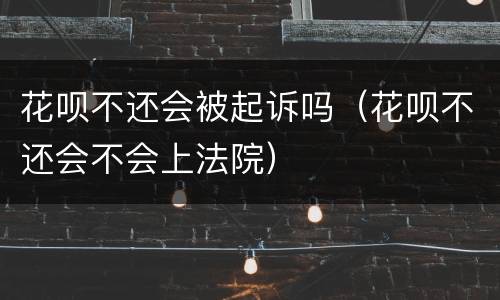 花呗不还会被起诉吗（花呗不还会不会上法院）