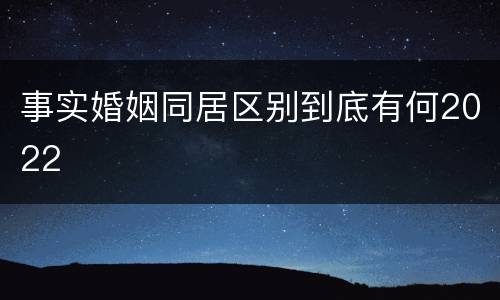事实婚姻同居区别到底有何2022