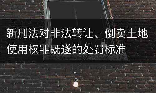新刑法对非法转让、倒卖土地使用权罪既遂的处罚标准