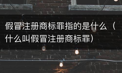 假冒注册商标罪指的是什么（什么叫假冒注册商标罪）