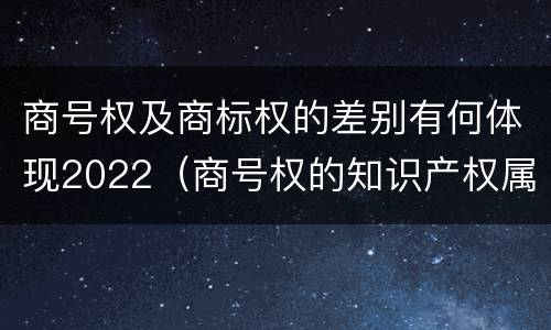 商号权及商标权的差别有何体现2022（商号权的知识产权属性）