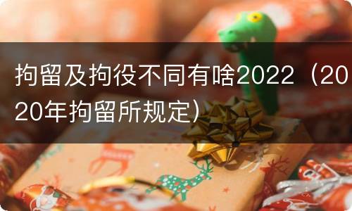 拘留及拘役不同有啥2022（2020年拘留所规定）