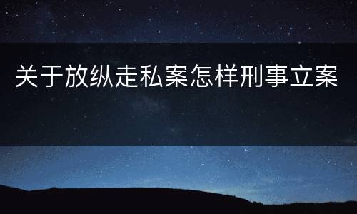 关于放纵走私案怎样刑事立案