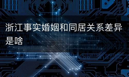 浙江事实婚姻和同居关系差异是啥