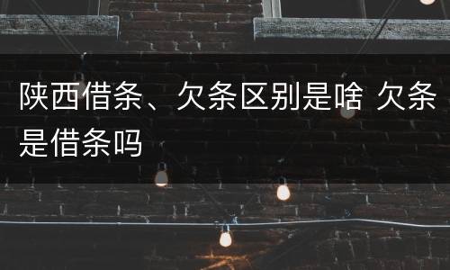 陕西借条、欠条区别是啥 欠条是借条吗