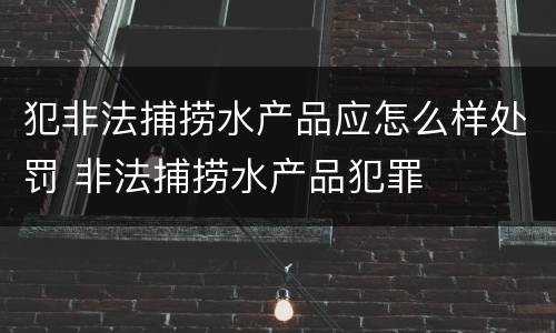 犯非法捕捞水产品应怎么样处罚 非法捕捞水产品犯罪