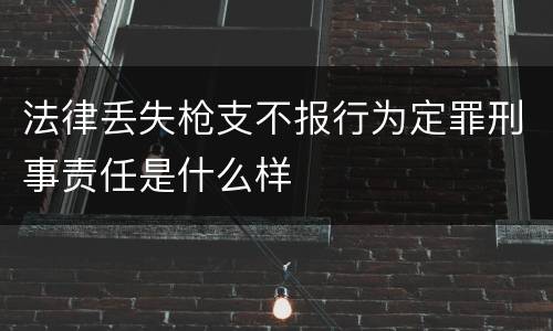 法律丢失枪支不报行为定罪刑事责任是什么样