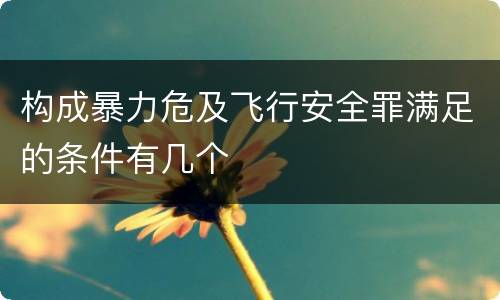 构成暴力危及飞行安全罪满足的条件有几个