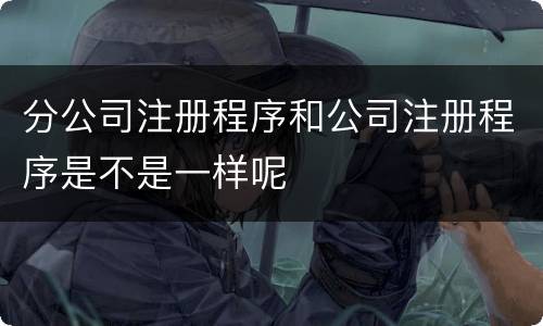 分公司注册程序和公司注册程序是不是一样呢
