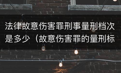 法律故意伤害罪刑事量刑档次是多少（故意伤害罪的量刑标准是什么）
