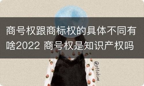 商号权跟商标权的具体不同有啥2022 商号权是知识产权吗