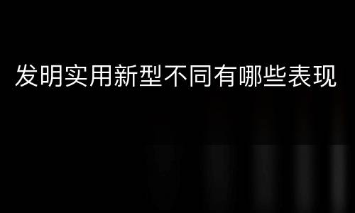 发明实用新型不同有哪些表现