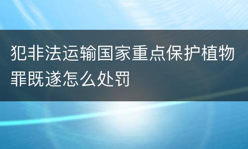 犯非法运输国家重点保护植物罪既遂怎么处罚