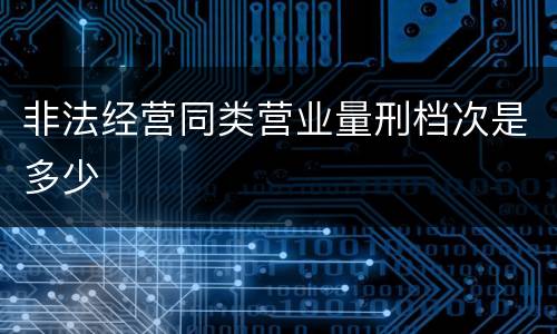 非法经营同类营业量刑档次是多少