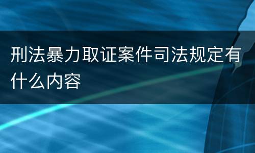 刑法暴力取证案件司法规定有什么内容
