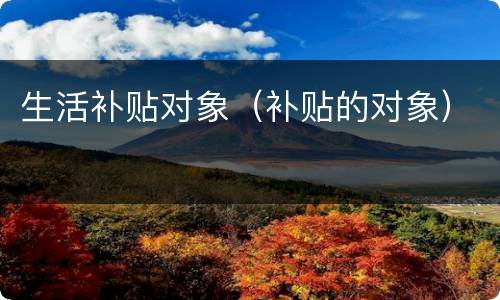 生活补贴对象（补贴的对象）