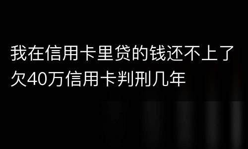 我在信用卡里贷的钱还不上了欠40万信用卡判刑几年
