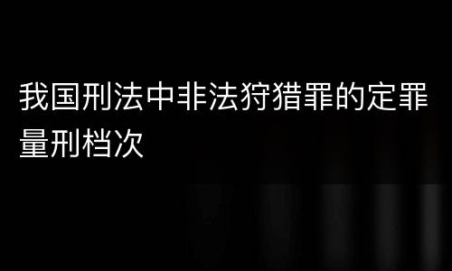 我国刑法中非法狩猎罪的定罪量刑档次