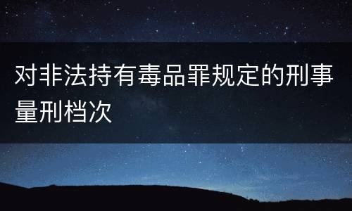 对非法持有毒品罪规定的刑事量刑档次