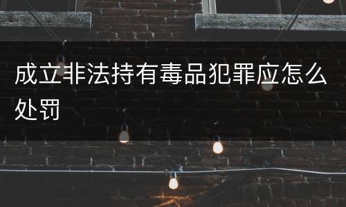 成立非法持有毒品犯罪应怎么处罚