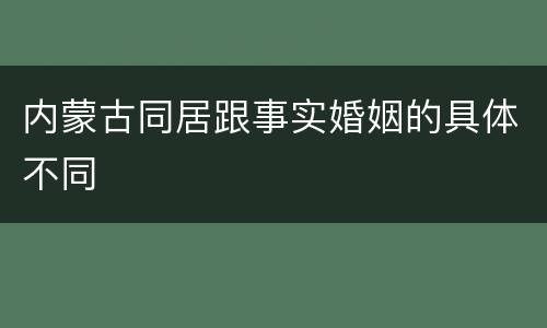 内蒙古同居跟事实婚姻的具体不同