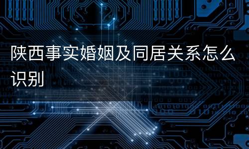 陕西事实婚姻及同居关系怎么识别