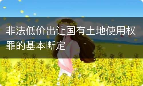 非法低价出让国有土地使用权罪的基本断定