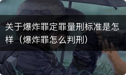 关于爆炸罪定罪量刑标准是怎样（爆炸罪怎么判刑）