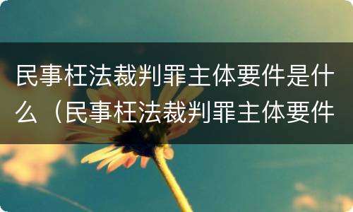 民事枉法裁判罪主体要件是什么（民事枉法裁判罪主体要件是什么意思）