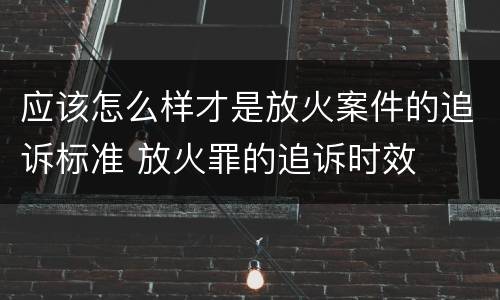 应该怎么样才是放火案件的追诉标准 放火罪的追诉时效