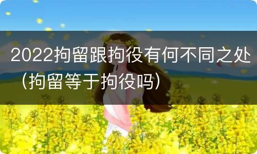 2022拘留跟拘役有何不同之处（拘留等于拘役吗）