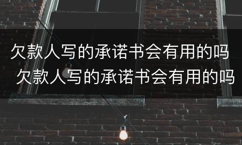 欠款人写的承诺书会有用的吗 欠款人写的承诺书会有用的吗知乎